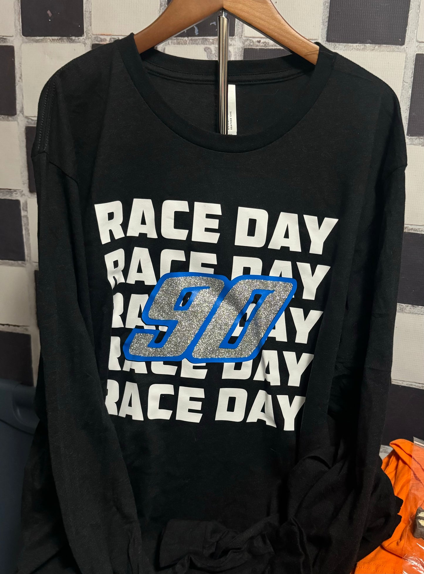 Race Day with Number Crewneck