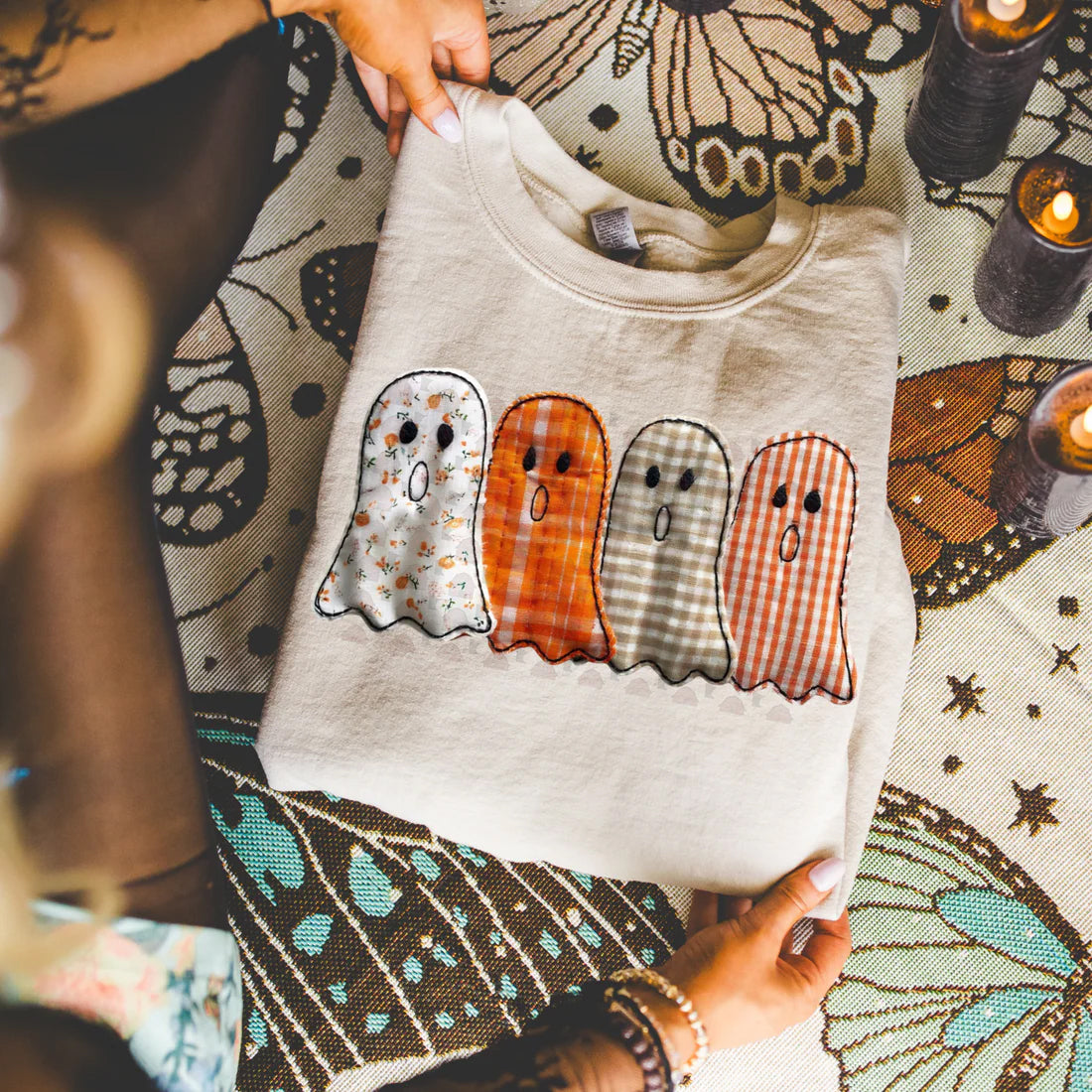 Faux Quilted Ghosts