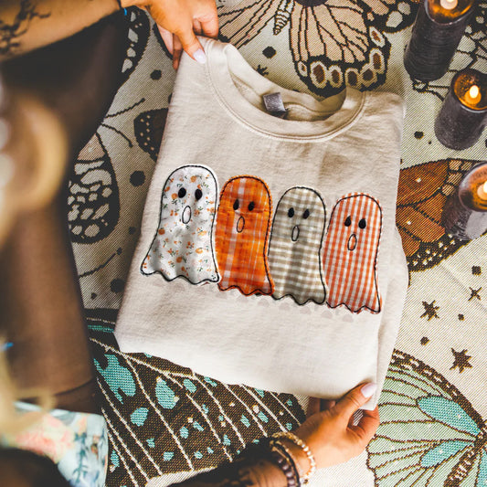 Faux Quilted Ghosts