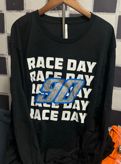 Race Day with Number T-Shirt