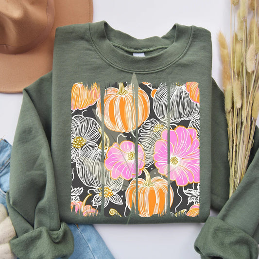 Brushstroke Florals & Pumpkins