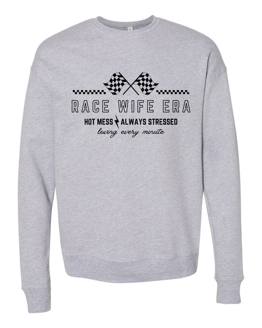 Race Wife Era Crewneck  BLACK FONT