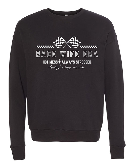 Race Wife Era Crewneck  WHITE FONT